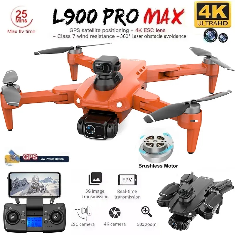 L900 Pro MAX GPS Drone 4K Prof - Fpv Brushless Rc Drone 4K 评论和价格