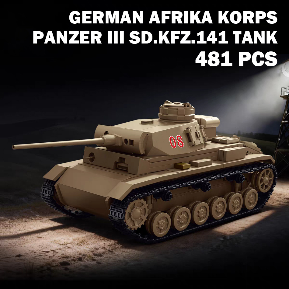 WW2 Afrika Korps Panzer III Sd - Lego Compatible Military Tank 评论和价格