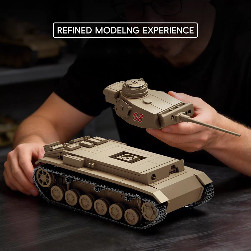 WW2 Afrika Korps Panzer III Sd - Lego Compatible Military Tank 评论和价格