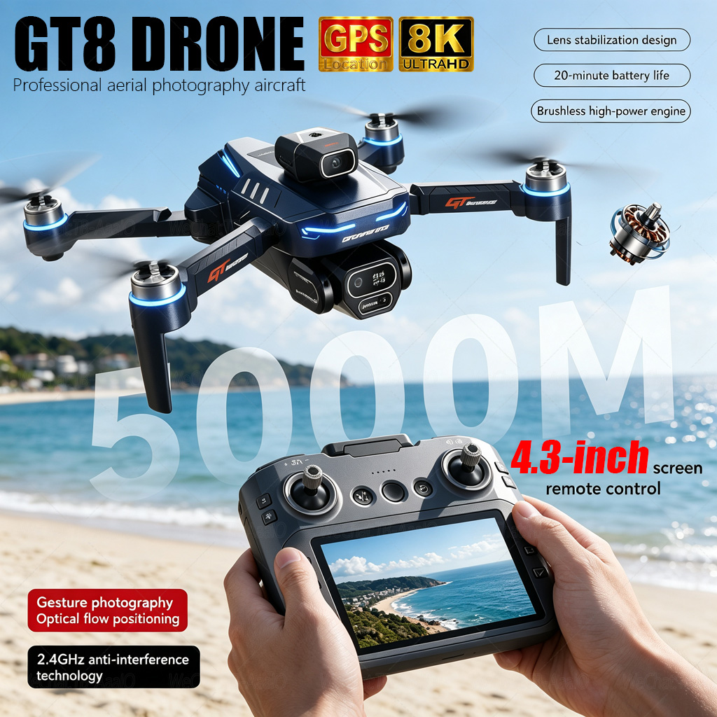 NEW GT8 HD RC Drone 4K Profess - Fpv Brushless Rc Drone 4K 评论和价格