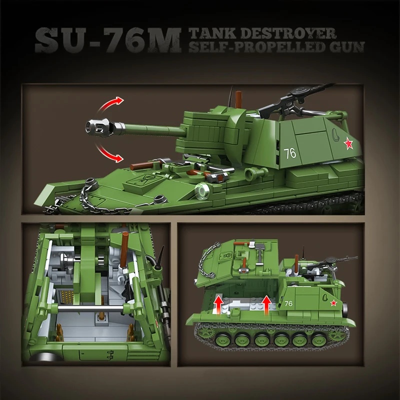 The Soviet SU-76M Tank Destroy - Lego Compatible Military Tank 评论和价格
